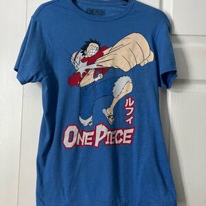 Onepiece Heather Blue Crewneck Tee with Subtle Logo